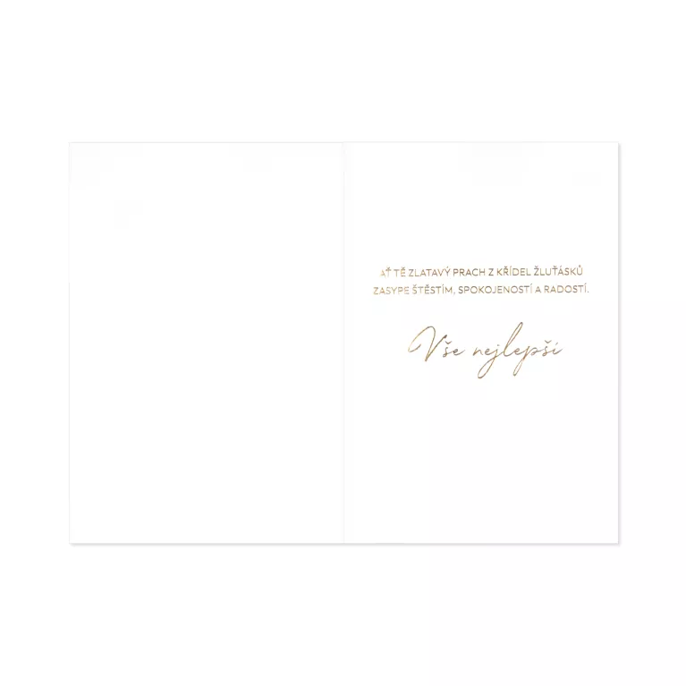 Luxusní narozeninové přání - Bílí motýlci