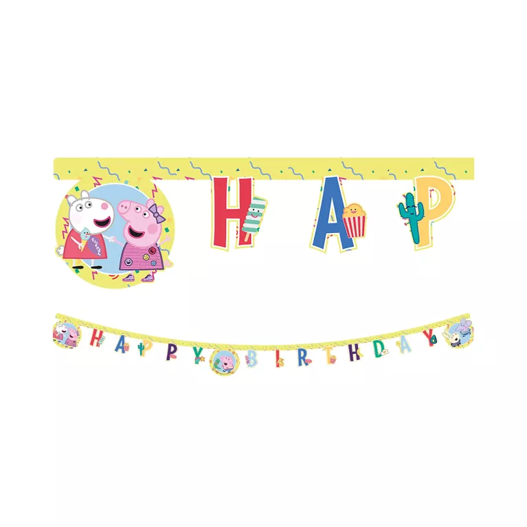Banner Happy Birthday prasátko Peppa