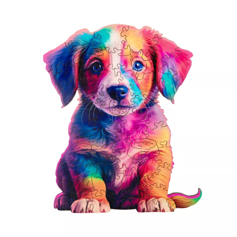 Dětské dřevěné puzzle - Štěně