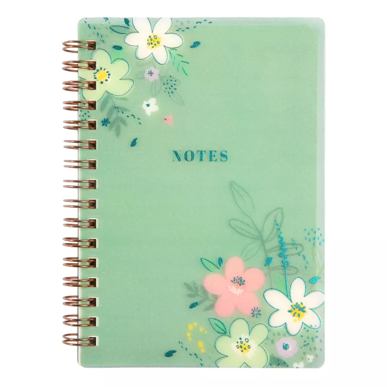 Zelený blok s květinami A6