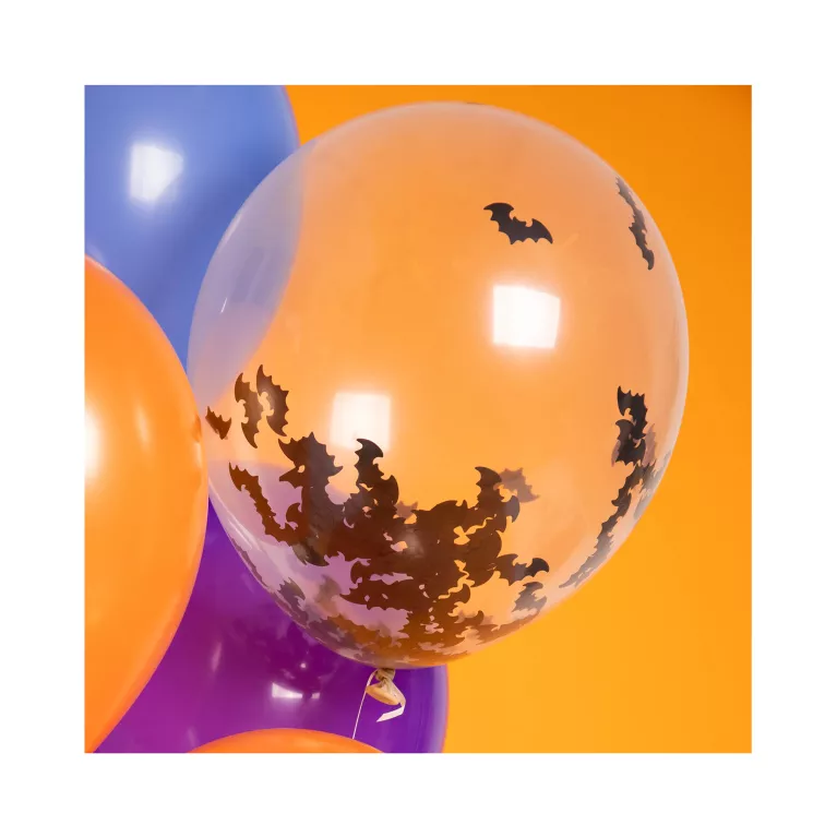 Balónky latexové s konfetami netopýři 4 ks