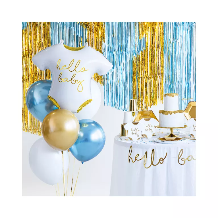 Balónek fóliový Bílé body Hello baby