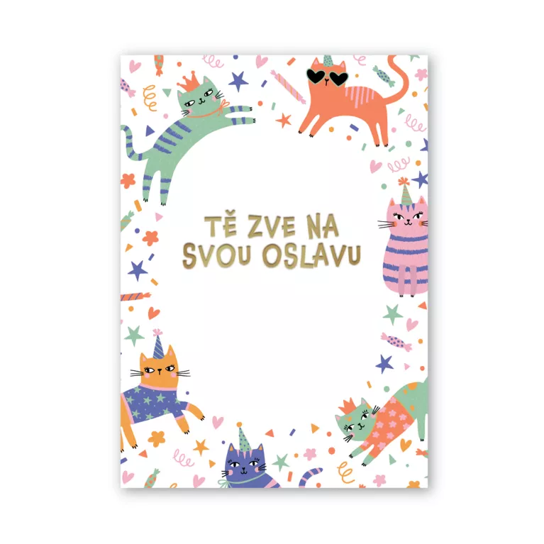 Pozvánky na oslavu Kočka 6 ks
