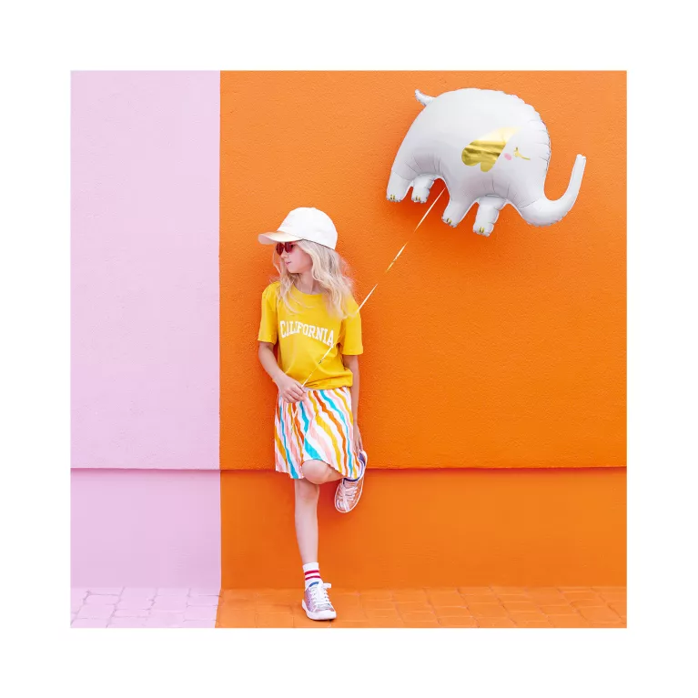 Balónek fóliový Slon bílý spící