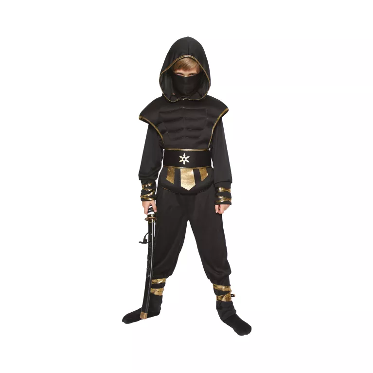 Kostým dětský Ninja černo-zlatý