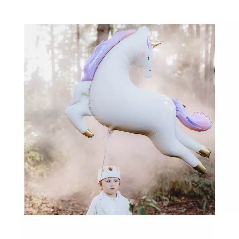 Balónek fóliový Jednorožec krémový