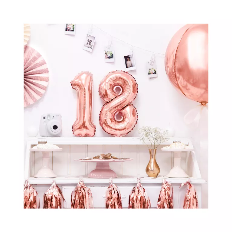 Balónky fóliové 35 cm rose gold čísla