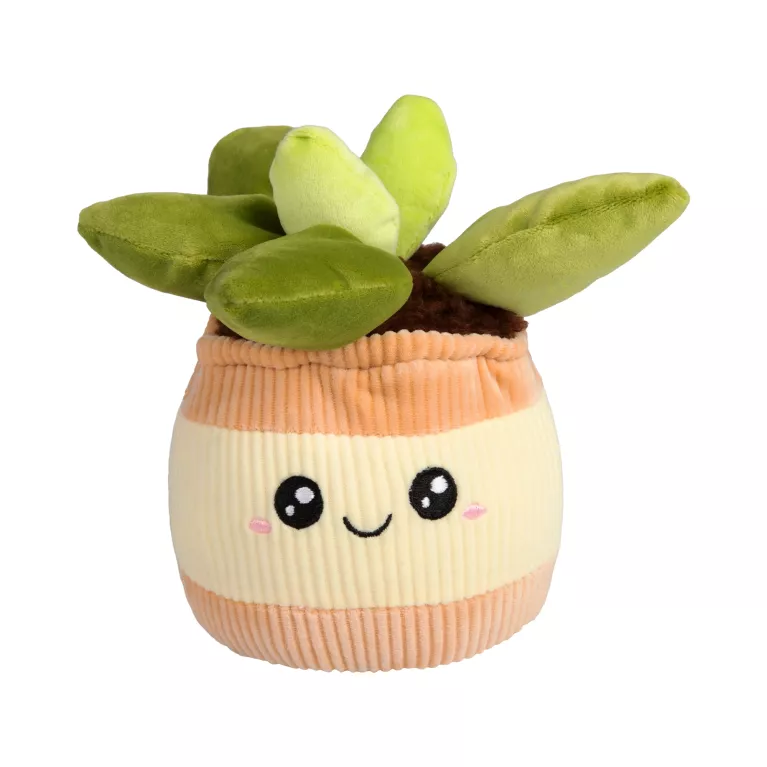 Velká plyšová květina - Béžový květináč