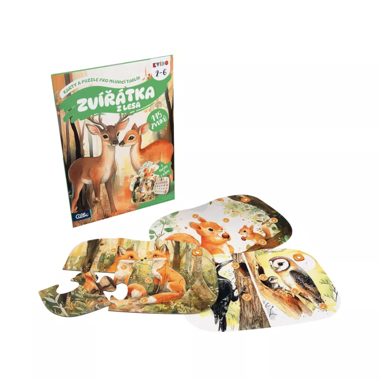 Karty a puzzle pro Mluvicí tablík - Zvířátka z lesa: Kvído
