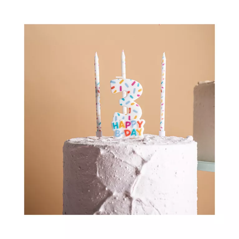Svíčky dortové Happy B-day čísla
