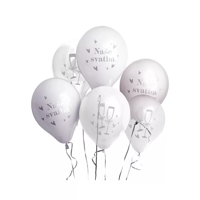 Balónky latexové  svatba 6 ks