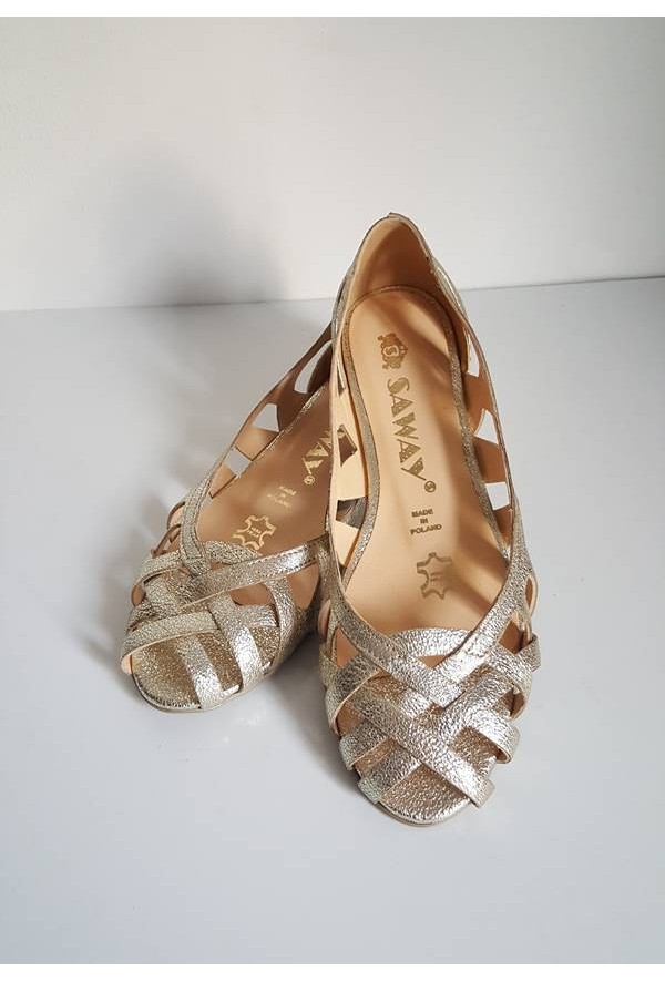 Ażurowe baleriny Maui jasny brąz