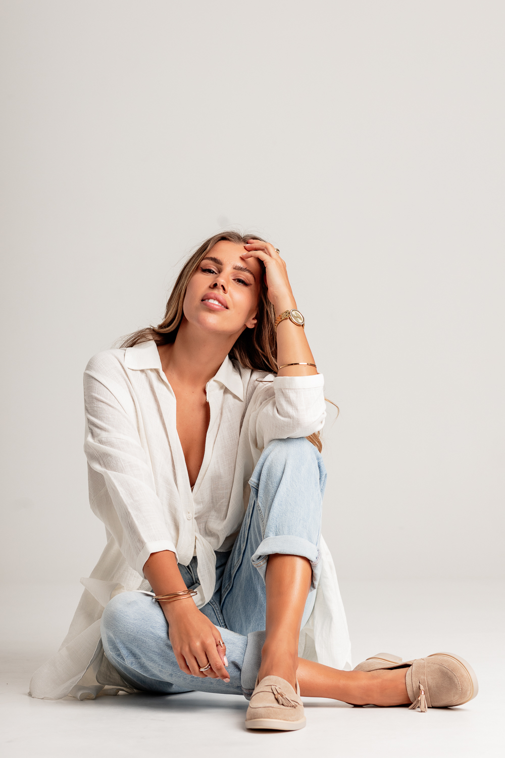 Zamszowe mokasyny Granda tabaco