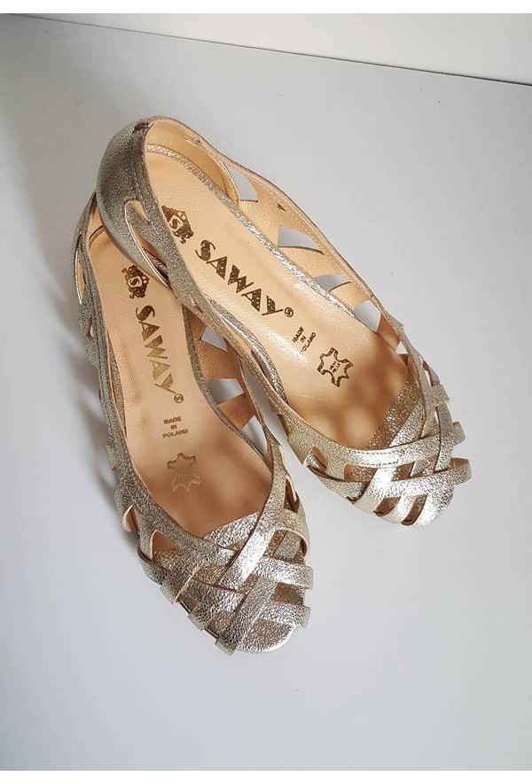 Ażurowe baleriny Maui jasny brąz