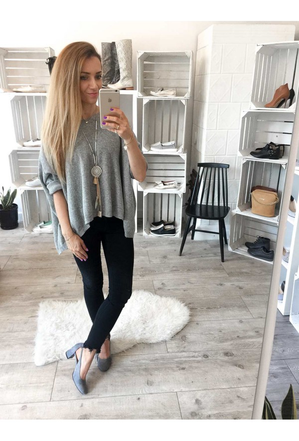 Zamszowe czółenka Lenora nude