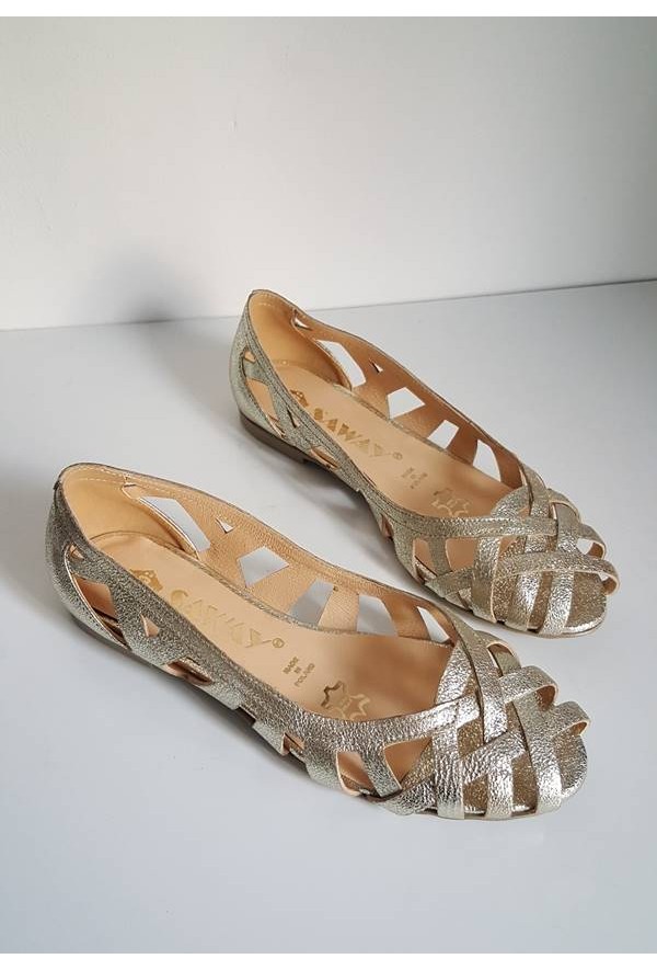 Ażurowe baleriny Maui jasny brąz