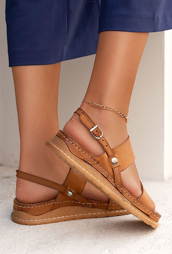 Brązowo-złote sandały Kelsie