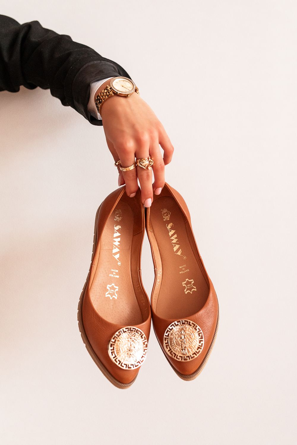 Brązowe baleriny Harline