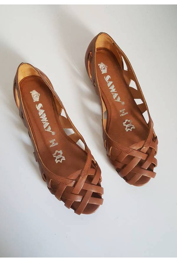 Ażurowe baleriny Maui jasny brąz