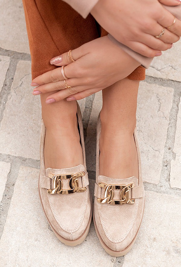 Czarne mokasyny Rina zamsz