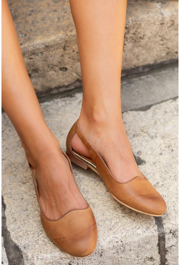 Brązowe baleriny Anita