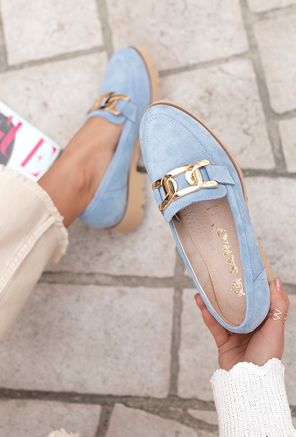 Czarne mokasyny Rina zamsz