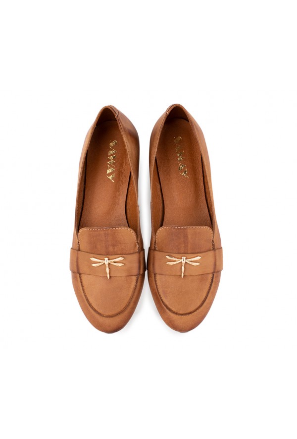 Zamszowe zielone mokasyny Shelley