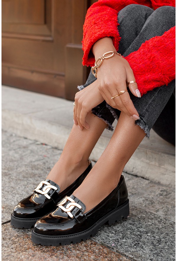 Czarne mokasyny Rina zamsz