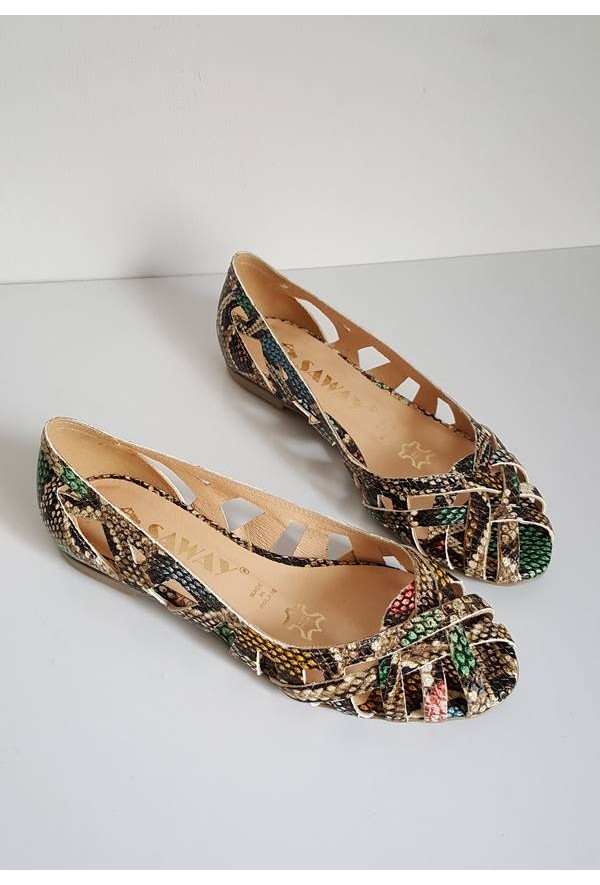 Ażurowe baleriny Maui jasny brąz