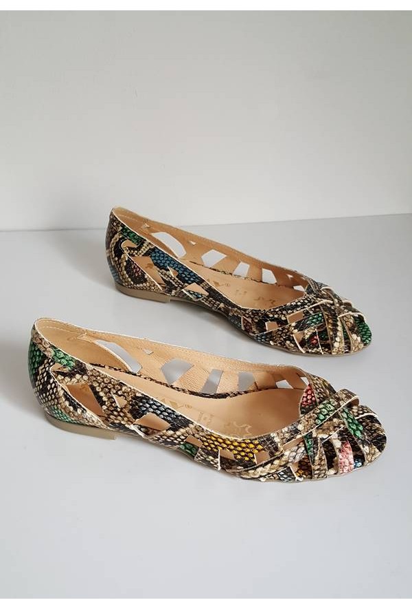 Ażurowe baleriny Maui jasny brąz