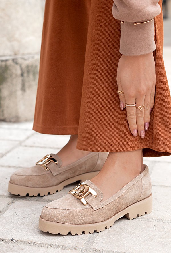 Czarne mokasyny Rina zamsz