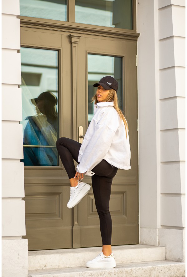 Białe trampki na wyższej podeszwie Ranija