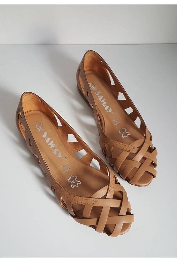 Ażurowe baleriny Maui jasny brąz