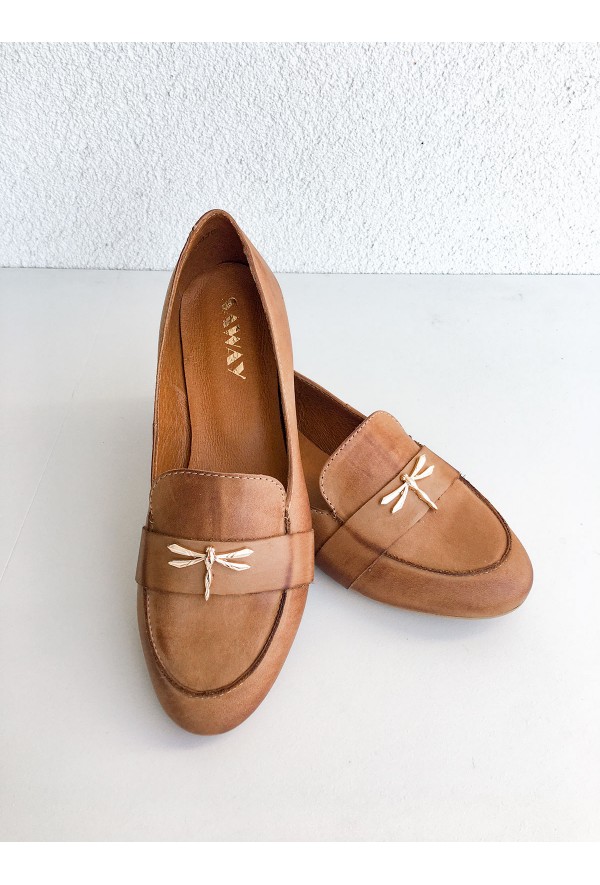 Zamszowe zielone mokasyny Shelley