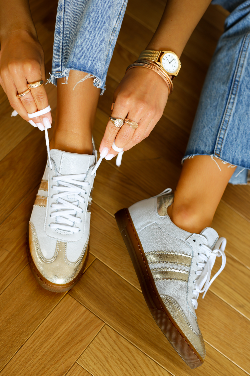 Biało różowe trampki Tesalia