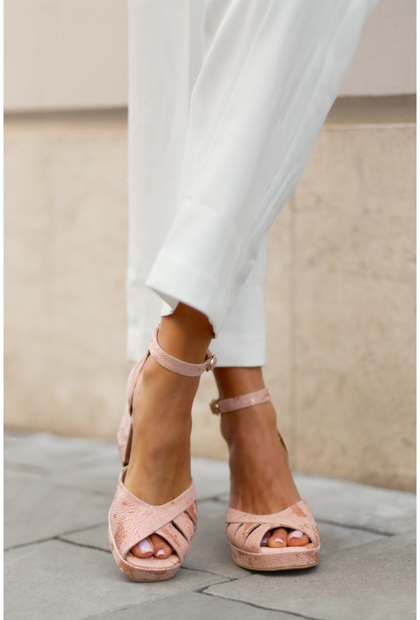 Sandały na platformie Venus camel