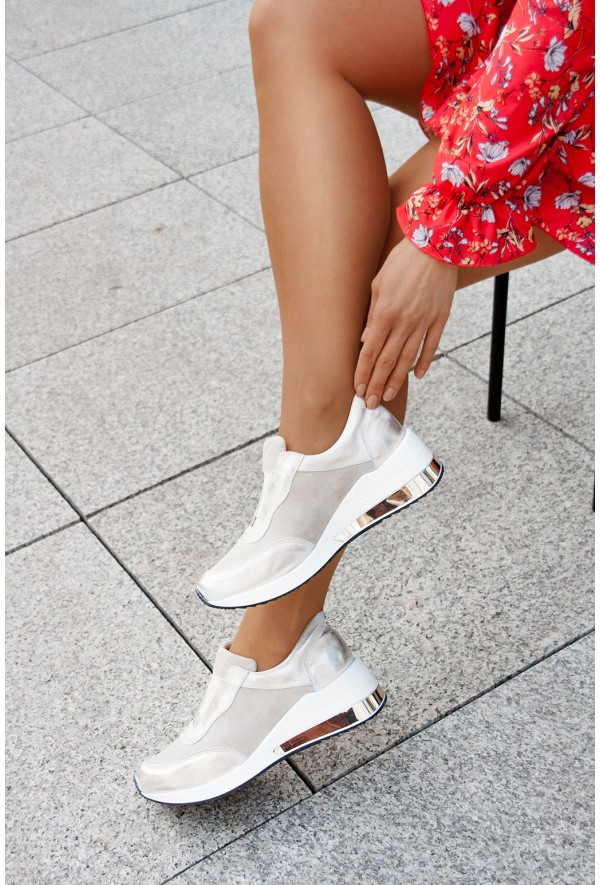 Złote sportowe półbuty Cosima