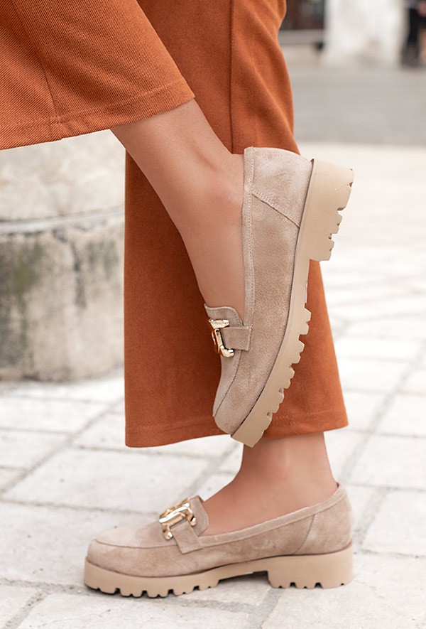 Czarne mokasyny Rina zamsz