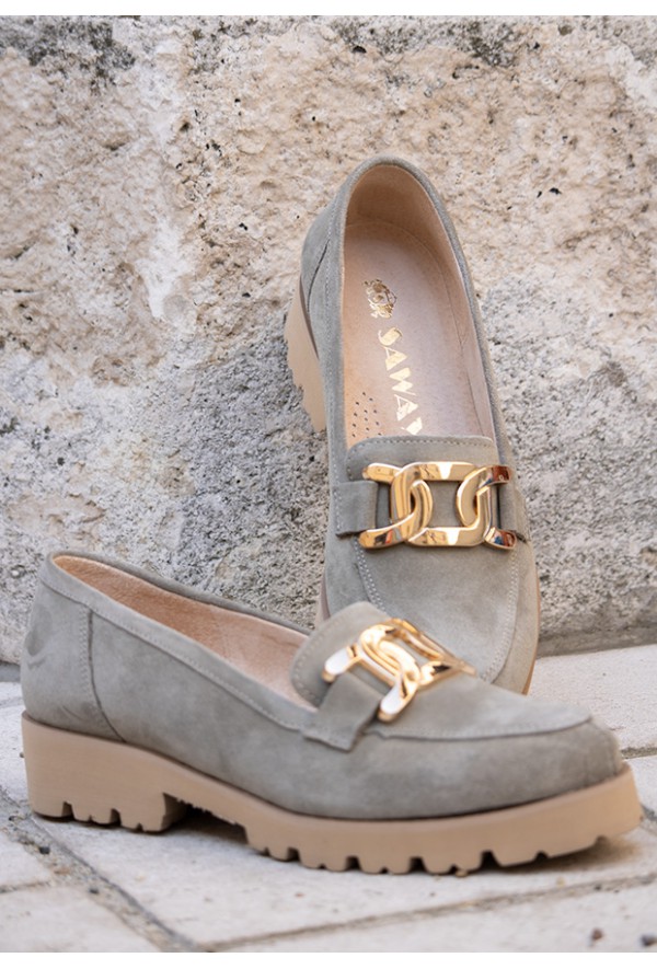 Czarne mokasyny Rina zamsz