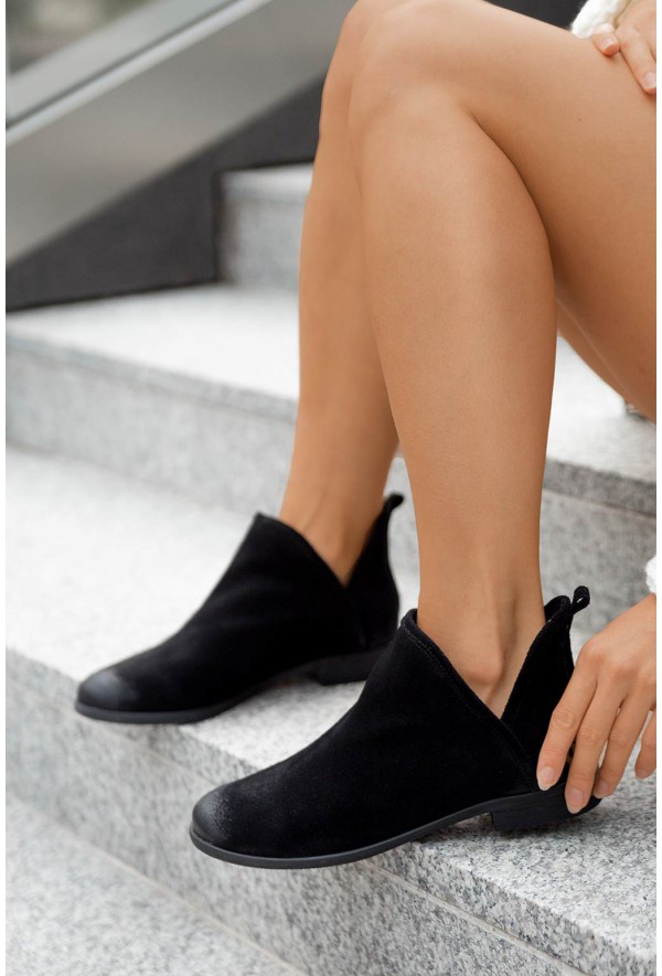 Czarne zamszowe botki Westley