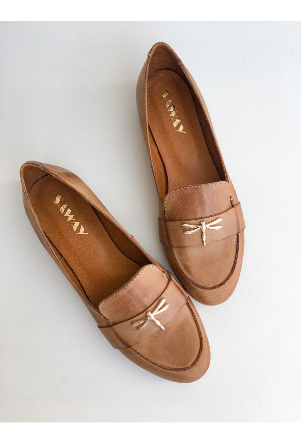 Zamszowe zielone mokasyny Shelley