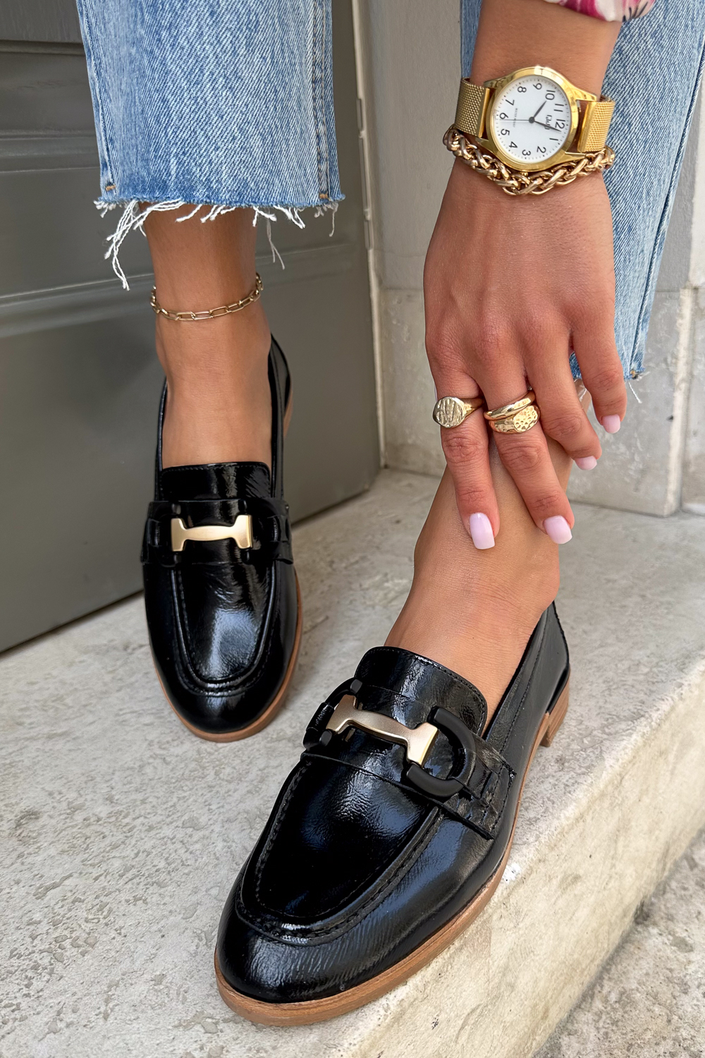 Czarne mokasyny Kinczita