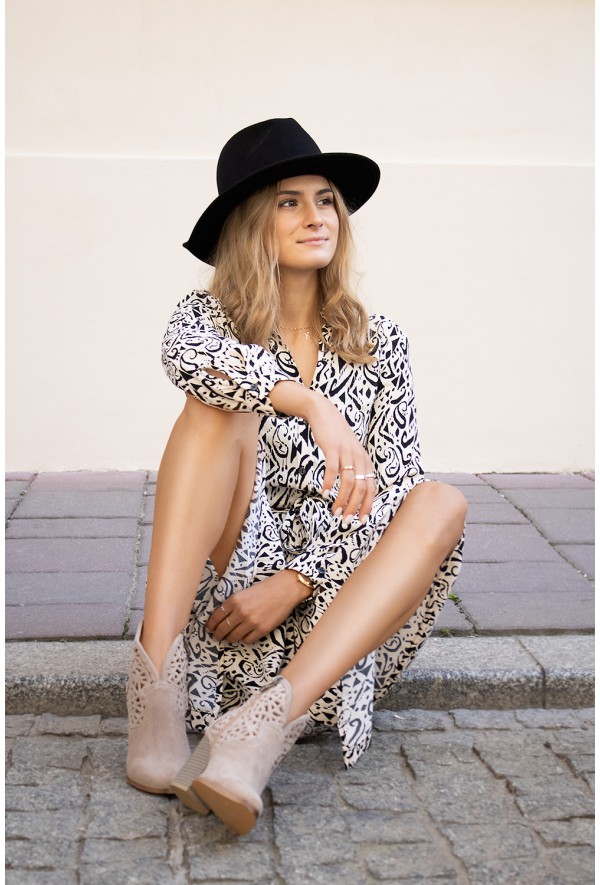 Ażurowe botki Madia cappuccino