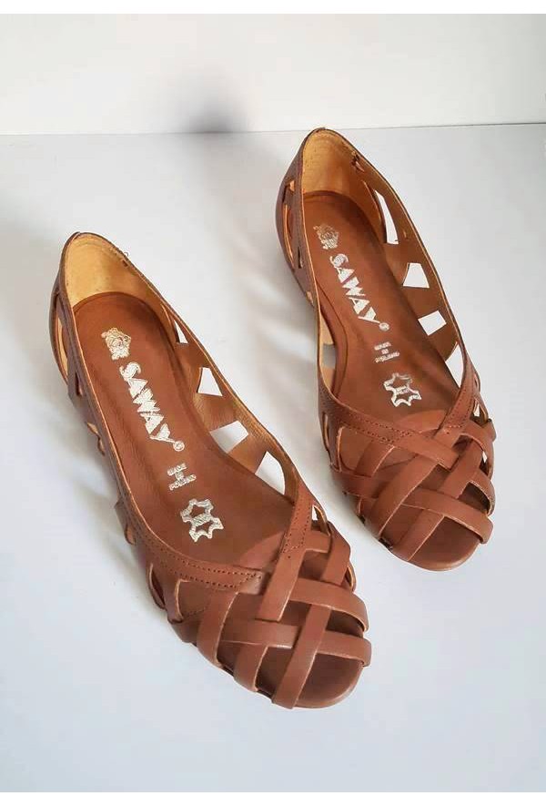 Ażurowe baleriny Maui jasny brąz