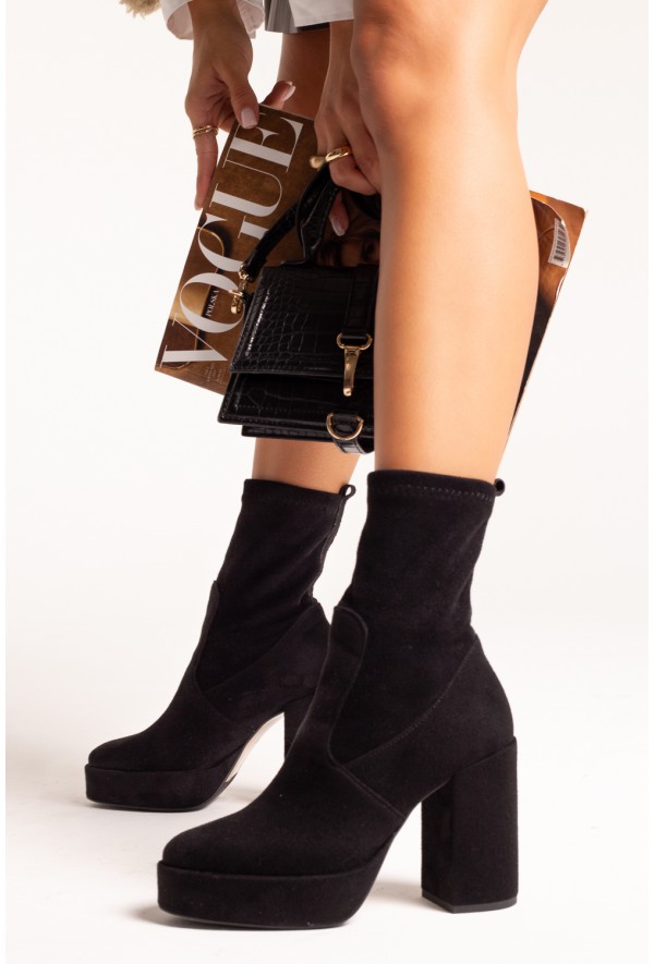 Czarne wysoki botki Pelle