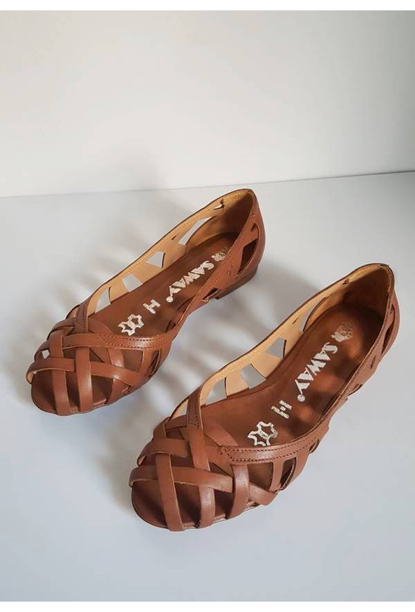 Ażurowe baleriny Maui jasny brąz