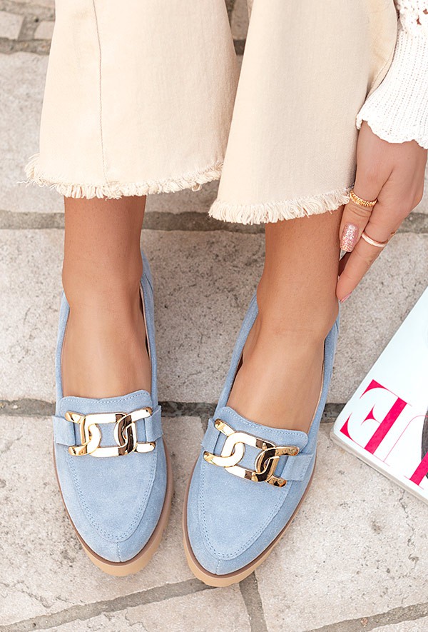 Czarne mokasyny Rina zamsz