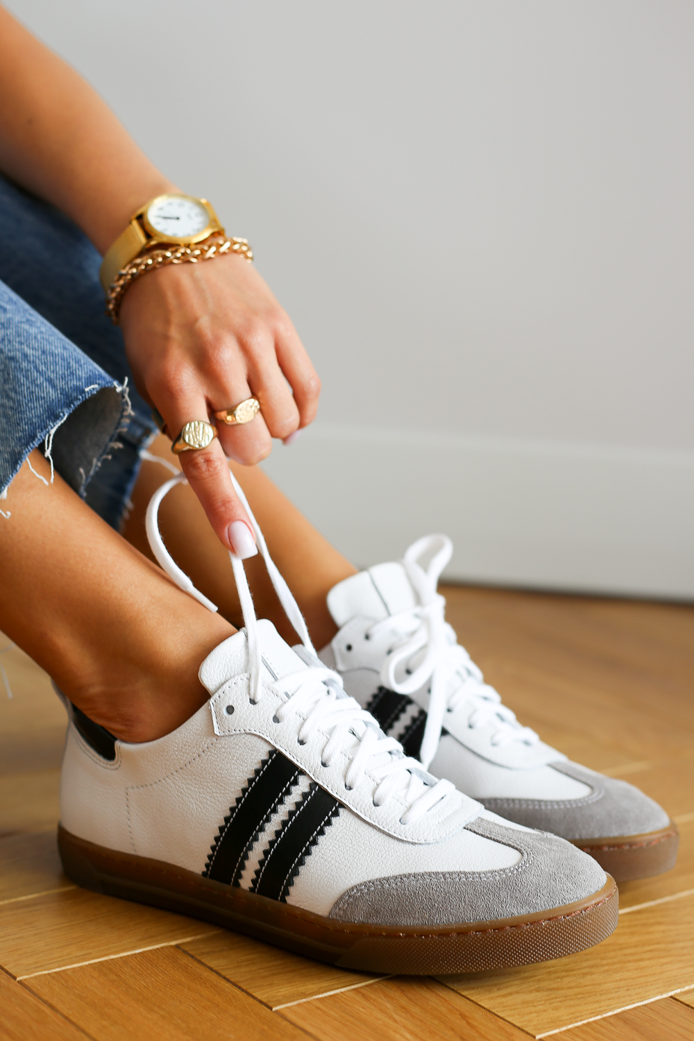 Biało różowe trampki Tesalia