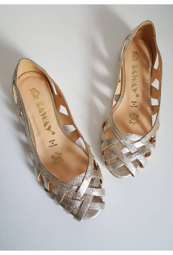 Ażurowe baleriny Maui jasny brąz