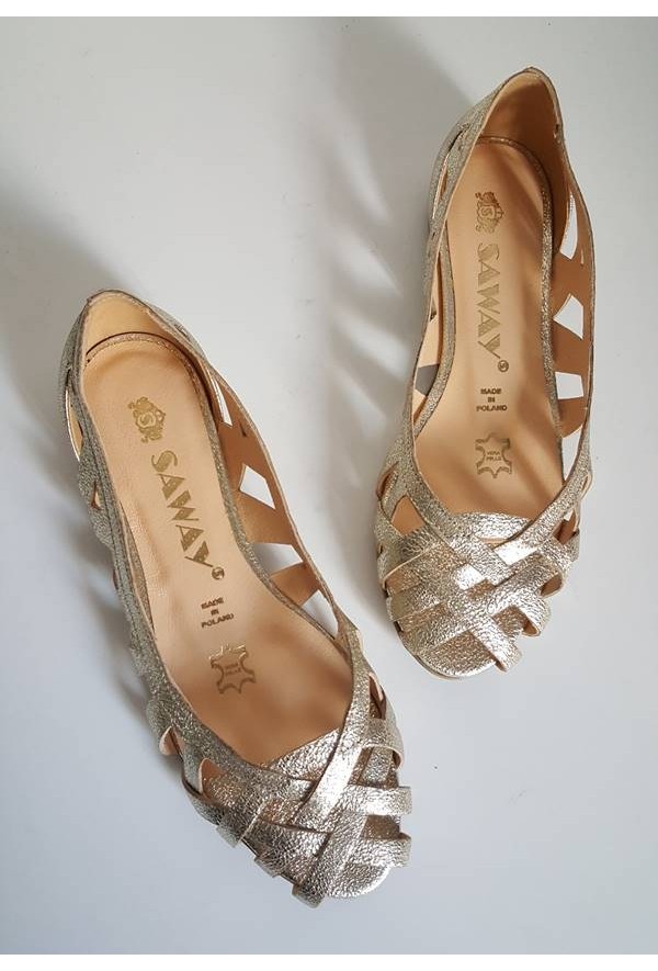 Ażurowe baleriny Maui jasny brąz